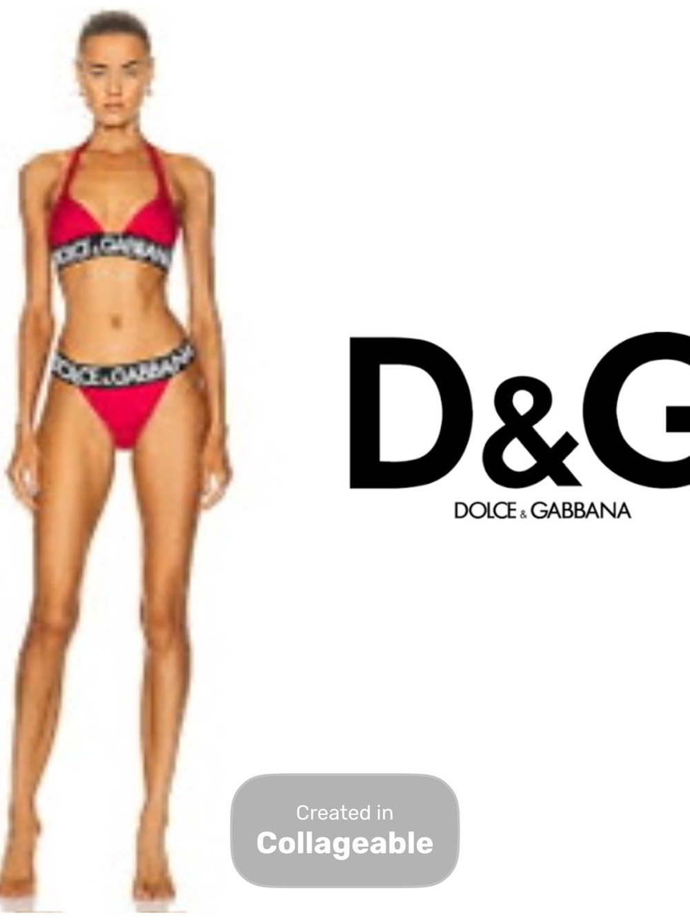 ‼️WOW‼️Dolce & Gabbana ❤️🖤Red Logo-Trim BikiniNWT